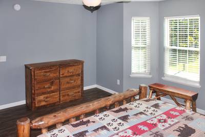 Wolff Lodge bedroom one with king size bed