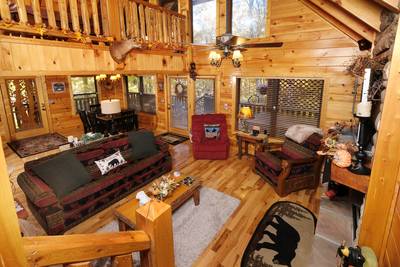 Bearfoots Cozy Cabin living room