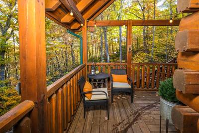 Bearfoots Cozy Cabin main level wraparound deck