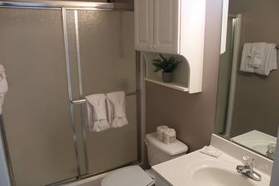 Alluring River upper level bathroom 3 with walk in shower