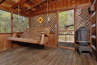 Back to Nature screened in back deck with swing