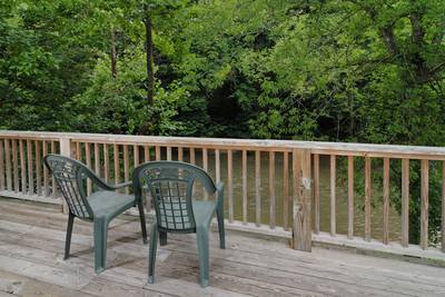 Henderson's Riverside back deck overlooking the Little Pigeon River