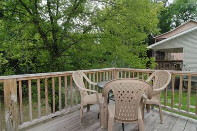 Henderson's Riverside back deck overlooking the Little Pigeon River