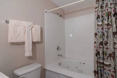 River Escape bathroom one with jetted tub/shower combo