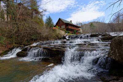 Creekside Lodge waterfalls