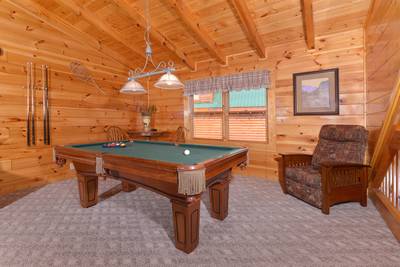 Pigeon Forge Cabin Rental with a Pool Table in the Loft Area