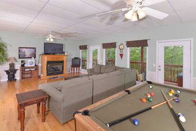 Pigeon Forge Chalet Rental Gameroom Area with Pool Table