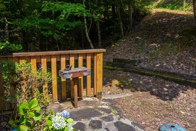 The Cabin at SunRae Ridge charcoal park grill