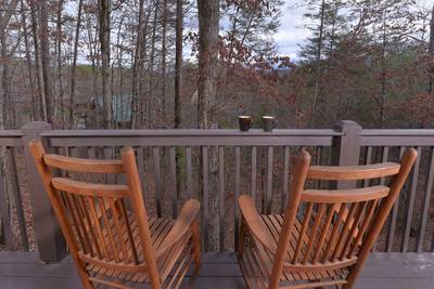 Angels Gift covered back deck with rocking chairs