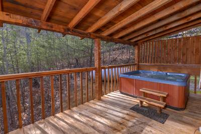 Buck Naked wrap around deck with hot tub